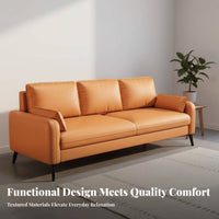 Scratch-Resistant Modern 3-Seater Sofa Easy to Clean Modern Minimalist Sofa Comfy Upholstered 3 Seater Couch Deep Seat for Families, Homeowners, Reception Area, Rental Home, Away Ice, Bedroom