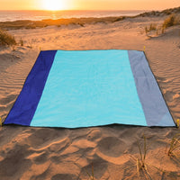 Picnic Blanket and Waterproof Mat for Family Picnic, 210T Polyester Camping Mat with Corner Pockets, Extra Large Beach Blanket