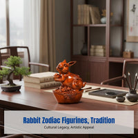 Rosewood Zodiac Set, Hand-Carved Hardwood Figurines, Chinese Style Desktop Craft