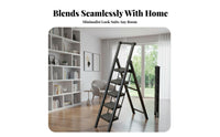 Foldable Design Folding Step Ladder Space-Saving Portable Step Ladder Wide Steps Heavy Duty for Homeowners, DIY Enthusiasts, Seniors, Indoor, Kitchen, Office, Garage