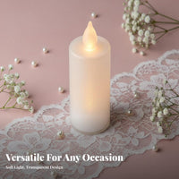 Transparent Glitter Pillar Candle Smokeless Electronic Candle Light No Dripping Molten Material House Decoration for Couples, Wedding, Home Decor