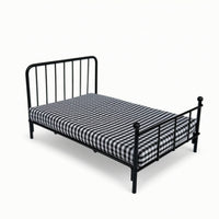 1:12 Scale Bed Metal Dollhouse Bed with Mattress Furniture for Diorama