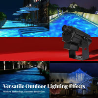 Waterproof LED Aquatic Creature Pattern Beam Light Crisp Projection Water Wave Light Illuminator Adjustable Beam Angle for Gardens, Garden