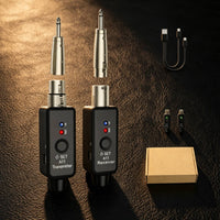 Compact Wireless Audio Transmitter and Receiver with 6.35 Mm Plug Rechargeable Wireless Guitar Transmitter Receiver 5.8GHz Anti-Interference for Musicians, Live Performance
