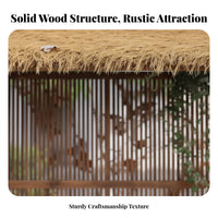 Wooden Tea House Solid Wood Thatched Roof Gazebo Rustic Design Japanese Design Pergola for Homestay Managers, Homeowners, Courtyard, Backyard, Patio