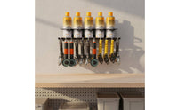 Spray Can and Power Tool Holder Easy to Install Spray Can Holder Wall Mount Tool Organizer Powder Coated Finish for Mechanics