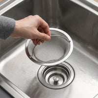 Kitchen Sink Strainer with Handle, Stainless Steel Strainer and Sink Drain Strainer, Large Sink Waste Strainer to Prevent Clogs in Household Drains