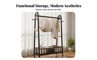 Easy Installation Rolling Clothes Rack Minimalist Design Clothing Rack on Wheels Stable Structure Clothes Hanging Stand on Wheels Space Saving for Homeowners, Apartment Dwellers, Students, Bedroom, Balcony, Laundry Room, Entryway
