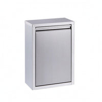 Brushed Stainless Steel Wall-Mounted Trash Can Cabinet Concealed Tilt-out Trash Cabinet Flush-Mount Recessed Waste Receptacle Modern for Renovators, Homeowners