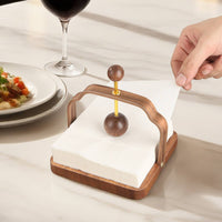 Restaurant Design Wooden Napkin Holder Desktop Organizer Square Napkin Holder Decorative for Hotel