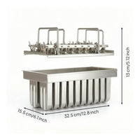 Welded 20-Slot Ice Frozen Treat Mold Matching Lid Stainless Steel Ice Frozen Treat Mold Silvery Finish Freezer Tool Food-Grade