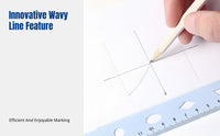 Metal Ruler Set, Wave Ruler, Triangle Ruler, Protractor, Student Exam Measurement Tools, Storage Box