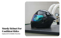 Modular Full Face Helmet Aerodynamic Tail Wing Modular Flip Flip-up Headgear Four-Season for Men, Women, Long Distance Traveling, Street Riding