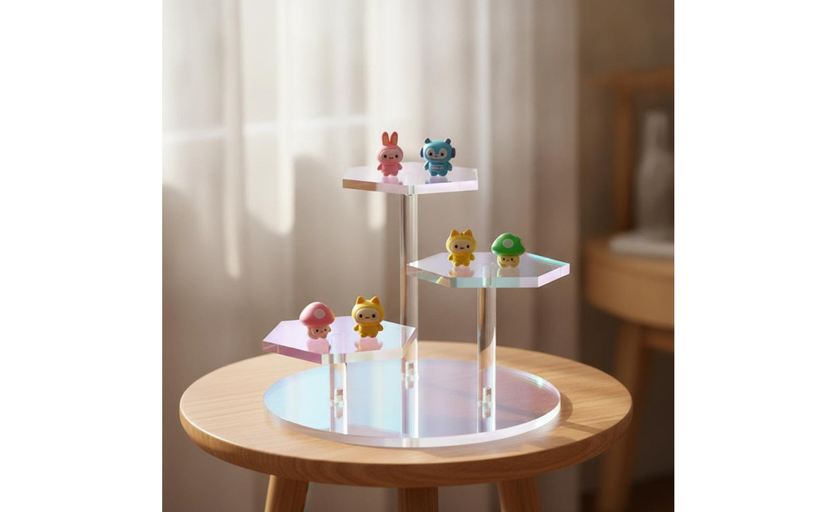 Acrylic Display Riser Versatile Figurine Display Riser Multi-Level for Collectors, Tabletop, Desk