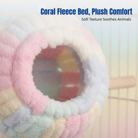 Winter Warm Bird Shelter, Parrot Hanging Enclosure, Thick Coral Fleece, Small Pet Bed
