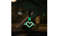 Decorative Heart Car Pendant Lightweight Car Ornament with Wings Compact Angel Wings Pendant Colorfast for Drivers