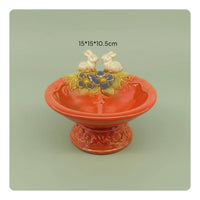 Multi-Functional Pedestal Bird Trinket Tray Hand-Painted House Decoration Fine Workmanship for Entryway