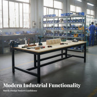 Long-Lasting Two Tier Packing Table Stable Construction Heavy Duty Workbench Multipurpose Heavy-Duty Work Table Large Storage Capacity for Factory Workers, DIY Enthusiasts, Assembly Line, Warehouse, Kitchen, Basement