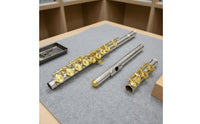 Gold Key Flute Complete Accessories Silver Flute Brazed Construction for Beginners, Exam, Practice