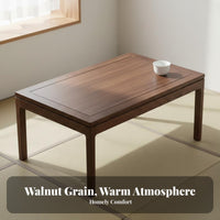 Japanese Design Floor Desk Space-Efficient Size Low Table Space-Saving Vintage Design for Apartment Dwellers, Bay Alcove