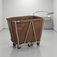 Rolling Laundry Cart Stainless Steel Laundry Cart with Wheels Commercial for Housekeepers