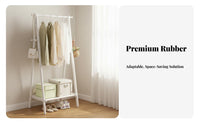 Solid Wood Wooden Clothes Stand Minimalist Design Freestanding Garment Stand Space Saving Freestanding Coat Rack Sturdy Construction for Apartment Dwellers, Homeowners, Students, Entryway, Dorm Room