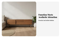 Vintage Design Media Cabinet Sturdy Wood Construction Wooden TV Cabinet Paint Finish Floor Standing TV Unit for Small Apartment Owners, Bedroom