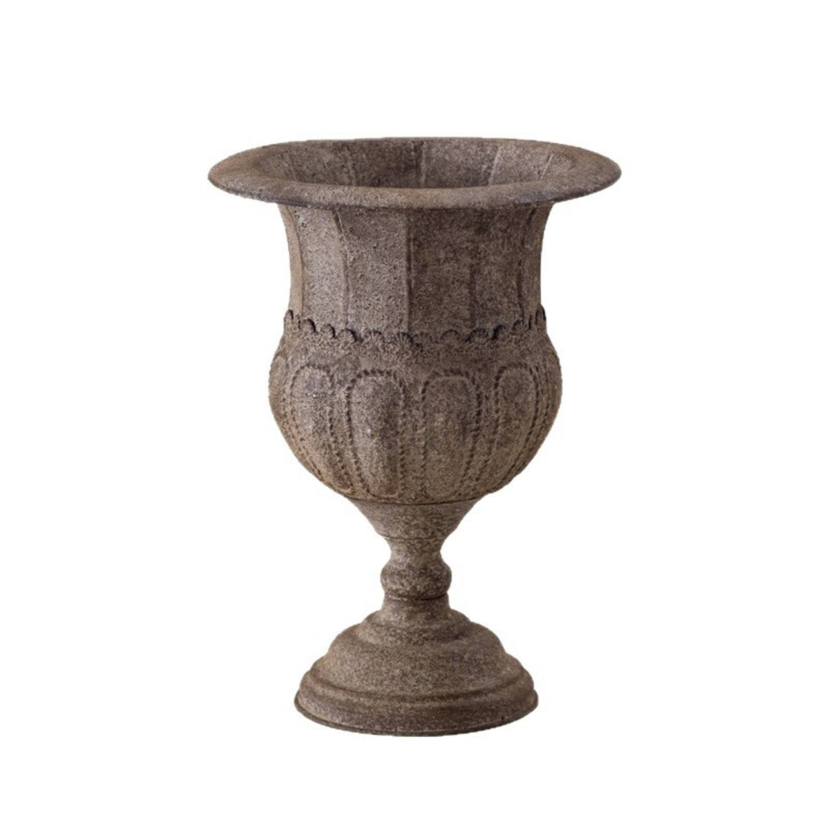 Embossed Urn Planter Weathered Finish Decorative Flower Pot Antique Look