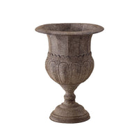 Embossed Urn Planter Weathered Finish Decorative Flower Pot Antique Look