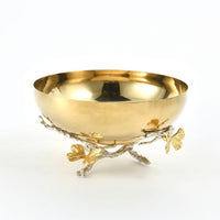 Bowl with Butterfly Base Ornate Gold Metal Bowl Elegant Compote for Vanity