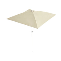 Light Beige Portable Outdoor Umbrella Silver-Coated Square Patio Umbrella Straight Pole Garden Sun Umbrella Pointed Top