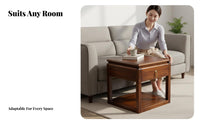 Mobile Design C-Shaped Rolling Table Lockable pivoting casters Household Furniture Modern design aestheticSaving for Apartment Dwellers, Home Workers, Homeowners, Living Room, Bedroom, Small Spaces, study corner