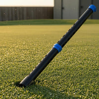 Oval Pickup Openings Golf Ball Shag Tube Detachable Two-Piece Golf Ball Retriever Tube Cylindrical Body Aluminum Finish