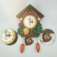 House-Shaped Cuckoo Wall Clock Unique Cuckoo Clock Original Black Woodland for Children, Bedroom