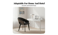 Italian Minimalist Design Curved Back Dining Chair Ergonomic Backrest Upholstered Dining Chair Sturdy Construction Metal Leg Armchair Versatile for Restaurant Owners, Hotel Managers, Interior Designers, Living Room, Cafe, Reception Area