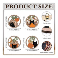 4 Pieces Decorative Round Wooden Sign Classic Printed Wood Plaque Aesthetic Wooden Wall Hanging Vintage for Entryway