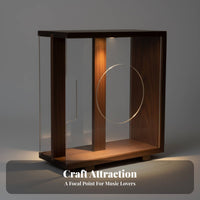 LP Album Storage Box Clear Acrylic Panels Wooden LP Album Box Retro Design