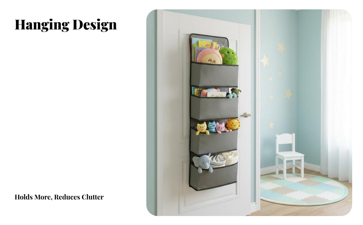 Over the Door Storage Area Saving over Door Hanging Organizer Multipurpose Multi-Compartment Hanging Organizer for Students, Bedroom, Nursery