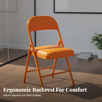 Folding Chair No Assembly Required Backrest Folding Chair Stable and Sturdy Cushioned Foldable Seat for Students, Renters, Dormitory, Meetings, Events