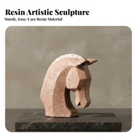 Resin Horse Ornament Faceted House Decoration Rustic
