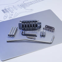 Chrome-Plated Stratocaster Bridge with Springs and Screws Double Tremolo Bridge Compact Electric Guitar Saddles Sturdy