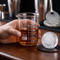Chamvin Academia Whiskey Glass with Precise Scale Markings, Unique Cocktail Measuring Cup for Bartenders