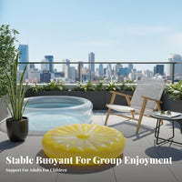 Highly Buoyant Inflatable Lemon Slice Inflatable Lounger Oversized Yellow Lemon Water Bed Comfortable Novelty Food Inflatable Lounger Long-Lasting for Adults, Kids, Beach, Vacation, Lake