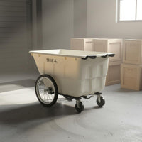 Duty Garbage trash Cart Easy to Maneuver 400L Wheeled Trash Can Ergonomic Handle Waste Cart