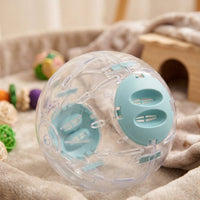 Silent Hamster Ball and Hamster Exercise Ball, 14cm Crystal Transparent Dwarf Hamster and Gerbil Accessory, Textured Surface Floor Stand