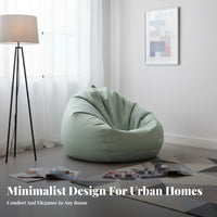 Ergonomic Support Bean Bag Chair Soft and Skin-Friendly Floor Sofa Breathable Indoor Seating Machine Washable Cover for Adults, Students, Gamers, Balcony, Reading Nook, Dorm Room, Lounge Area