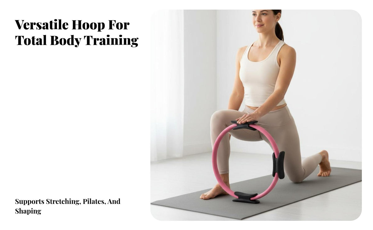 Double Padded Grips Pilates Loop Core Strength Training Mind-Body Versatile Circle Comfortable Foam Pads for Beginners, Adults, Home Gym
