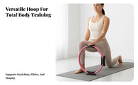 Double Padded Grips Pilates Loop Core Strength Training Mind-Body Versatile Circle Comfortable Foam Pads for Beginners, Adults, Home Gym