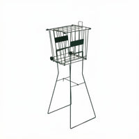 No-Bend Ball Pickup Cart Tall Stand Tennis Ball Picker Wheeled Pickleball Picker Wheels