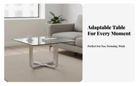 Modernist Design Low Table Construction Glass Surface Table Polished Finish for Reception Area